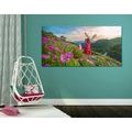 TABLEAU SUR TOILE – PRAIRIE PRÈS D'UN MOULIN MAGIQUE - TABLEAUX DE LA NATURE ET DES PAYSAGES - TABLEAUX