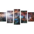 QUADRO IN 5 PARTI GALASSIA INFINITA - QUADRI DELLO SPAZIO E DELLE STELLE - QUADRI