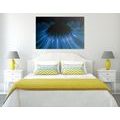 CANVAS PRINT BLUE GERBERA ON A DARK BACKGROUND - PICTURES FLOWERS - PICTURES