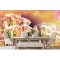 SELF ADHESIVE WALL MURAL FLOWERS IN THE GARDEN - SELF-ADHESIVE WALLPAPERS - WALLPAPERS