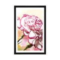 POSTER MIT PASSEPARTOUT ELEGANTE NELKE - BLUMEN - POSTER