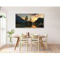 CANVAS PRINT MOUNTAIN LANDSCAPE BY THE LAKE - PICTURES OF NATURE AND LANDSCAPE - PICTURES