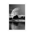 POSTER FUTURISTIC LANDSCAPE IN BLACK AND WHITE - BLACK AND WHITE - POSTERS