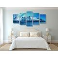 5-PIECE CANVAS PRINT ARCTIC NORTHERN LIGHTS - PICTURES OF NATURE AND LANDSCAPE - PICTURES