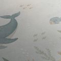 CANVASTAVLA VAL OCH SKÖLDPADDA I HAVET - BARNTAVLOR MED DJUR - TAVLOR