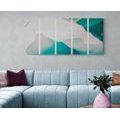 5-PIECE CANVAS PRINT MODERN BLUE ABSTRACTION - ABSTRACT PICTURES - PICTURES