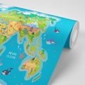 CARTA DA PARATI MAPPA GEOGRAFICA DEL MONDO PER BAMBINI - CARTA DA PARATI MAPPE - CARTA DA PARATI