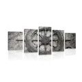 5-PIECE CANVAS PRINT NAUTICAL HELM - BLACK AND WHITE PICTURES - PICTURES