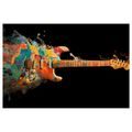 WANDBILD GITARRE IM BUNTEN WIRBEL - MUSIKBILDER - BILDER