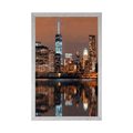 POSTER REFLECTION OF MANHATTAN IN THE WATER - CITIES - POSTERS