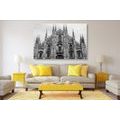 CANVAS PRINT CATHEDRAL IN MILAN IN BLACK AND WHITE - BLACK AND WHITE PICTURES - PICTURES