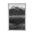 AFFICHE COUCHER DE SOLEIL SUR LES DOLOMITES EN NOIR ET BLANC - NOIR ET BLANC - AFFICHES