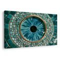 TABLEAU SUR TOILE – ŒIL TURQUOISE EN MOSAÏQUE - TABLEAUX PAR THÈME - TABLEAUX