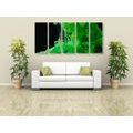 5-PIECE CANVAS PRINT GREEN FLOWING COLORS - ABSTRACT PICTURES{% if product.category.pathNames[0] != product.category.name %} - PICTURES{% endif %}