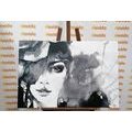 WANDBILD ABSTRAKTES FRAUENPORTRÄT IN SCHWARZ-WEISS - BILDER - 🔥 TOTALAUSVERKAUF