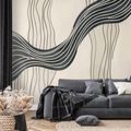 TAPETA CRNO-BIJELI APSTRAKTNI VALOVI - APSTRAKTNE TAPETE - TAPETE