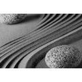 CANVAS PRINT YIN AND YANG PEBBLES IN BLACK AND WHITE - BLACK AND WHITE PICTURES - PICTURES