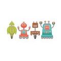 CANVAS PRINT FAMILY OF ROBOTS - CHILDRENS PICTURES - PICTURES