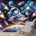 SAMOLEPÍCÍ FOTOTAPETA VESELÝ ASTRONAUT MEZI RAKETAMI - ΠΑΙΔΙΚΉ ΤΑΠΕΤΣΑΡΊΑ - ΤΑΠΕΤΣΑΡΊΕΣ