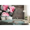 WALL MURAL ZEN COMPOSITION WITH AN ORCHID - WALLPAPERS FENG SHUI - WALLPAPERS