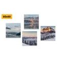 CANVAS PRINT SET WINTER SNOWY LANDSCAPE - SET OF PICTURES - PICTURES