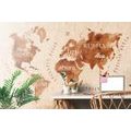 SELF ADHESIVE WALLPAPER WORLD MAP IN RETRO DESIGN - SELF-ADHESIVE WALLPAPERS - WALLPAPERS