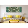 CANVAS PRINT MANDALA ON A TURQUOISE BACKGROUND - PICTURES FENG SHUI - PICTURES