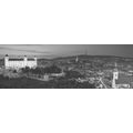 CANVAS PRINT EVENING IN BRATISLAVA IN BLACK AND WHITE - BLACK AND WHITE PICTURES - PICTURES