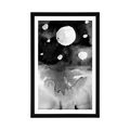 POSTER WITH MOUNT NIGHT SKY - BLACK AND WHITE - POSTERS