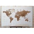 CANVAS PRINT BEAUTIFUL VINTAGE MAP OF THE WORLD WITH A WHITE BACKGROUND - PICTURES OF MAPS - PICTURES