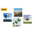 CANVAS PRINT SET HOT AIR BALLOON FLIGHT OVER THE LANDSCAPE - SET OF PICTURES - PICTURES