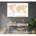 DECORATIVE PINBOARD BEIGE MAP - PICTURES ON CORK - PICTURES