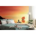 WALL MURAL ORANGE SAILBOAT - WALLPAPERS NATURE - WALLPAPERS