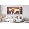 5-PIECE CANVAS PRINT MAP ON WOOD - 5-PIECES - 🔥 TOTAL SALE 🔥