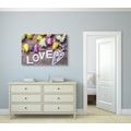 CANVAS PRINT WITH THE INSCRIPTION LOVE - PICTURES WITH INSCRIPTIONS AND QUOTES - PICTURES