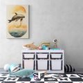 CANVAS PRINT DREAMY WHALE IN THE SUNSET - DREAMY LITTLE ANIMALS - PICTURES