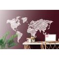 SELF ADHESIVE WALLPAPER HATCHED WORLD MAP ON A BURGUNDY BACKGROUND - SELF-ADHESIVE WALLPAPERS - WALLPAPERS