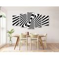 5-PIECE CANVAS PRINT BLACK AND WHITE ILLUSION - BLACK AND WHITE PICTURES - PICTURES