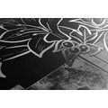 CANVAS PRINT FLORAL ILLUSTRATION IN BLACK AND WHITE - BLACK AND WHITE PICTURES - PICTURES