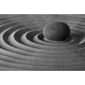 CANVAS PRINT RELAXATION STONE IN BLACK AND WHITE - BLACK AND WHITE PICTURES - PICTURES