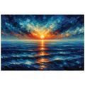 SAMOLEPÍCÍ FOTOTAPETA DRAMATICKÝ ZÁPAD SLUNCE NAD OCEÁNEM - TAPETY VÝCHOD A ZÁPAD SLUNCE - TAPETY