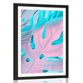 POSTER WITH MOUNT PALM LEAVES IN BOLD COLORS - NATURE - POSTERS