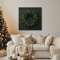 CANVASTAVLA GRÖN NATURLIG ADVENTSKRANS - JUL- OCH VINTERTAVLOR - TAVLOR