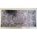 QUADRO IN 5 PARTI MANDALA INDIANO CON SFONDO GALATTICO IN BIANCO E NERO - QUADRI BIANCO E NERO - QUADRI