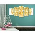 TABLEAU EN 5 PARTIES – BOUDDHA AVEC ARBRE DE VIE - TABLEAUX FENG SHUI - TABLEAUX