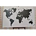CANVAS PRINT MAP IN BLACK AND WHITE - PICTURES OF MAPS - PICTURES