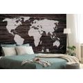 SELF ADHESIVE WALLPAPER WORLD MAP ON WOOD - SELF-ADHESIVE WALLPAPERS - WALLPAPERS