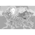 DECORATIVE PINBOARD CLASSIC WORLD MAP IN BLACK AND WHITE - PICTURES ON CORK - PICTURES