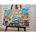 CANVAS PRINT MACHINES ON A CONSTRUCTION SITE - CHILDRENS PICTURES - PICTURES