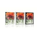 POSTER ROSE MIT ABSTRAKTEN ELEMENTEN - BLUMEN - POSTER